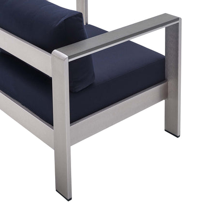 Modway EEI-4316 Shore 4 Piece Sunbrella® Fabric Outdoor Patio Aluminum Set Modway