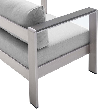 Modway EEI-4322 Shore 7 Piece Sunbrella® Fabric Outdoor Patio Aluminum Set Modway
