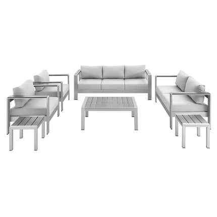 Modway EEI-4322 Shore 7 Piece Sunbrella® Fabric Outdoor Patio Aluminum Set Modway