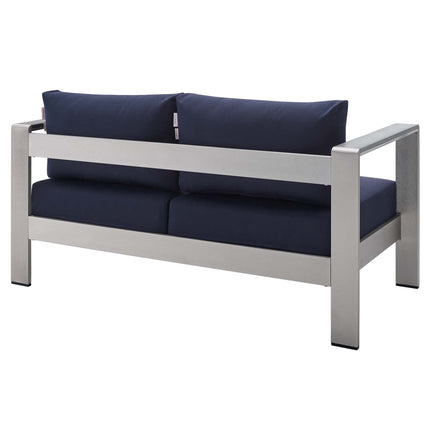 Modway EEI-4322 Shore 7 Piece Sunbrella® Fabric Outdoor Patio Aluminum Set Modway