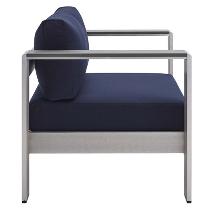Modway EEI-4322 Shore 7 Piece Sunbrella® Fabric Outdoor Patio Aluminum Set Modway