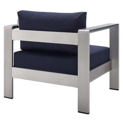 Modway EEI-4322 Shore 7 Piece Sunbrella® Fabric Outdoor Patio Aluminum Set Modway