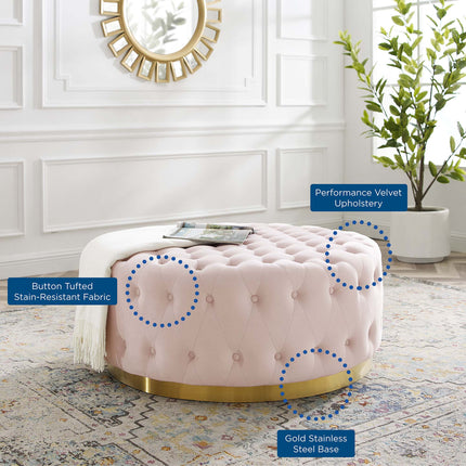 Modway EEI-4326 Ensconce Tufted Performance Velvet Round Ottoman Modway