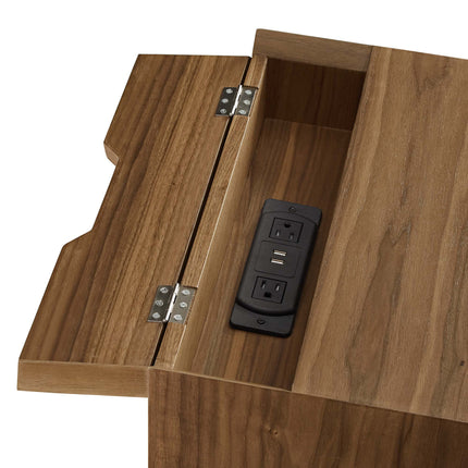 Modway EEI-4343 Ember Wood Nightstand With USB Ports Modway