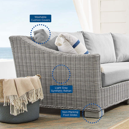 Modway EEI-4355 Conway 4-Piece Sunbrella® Outdoor Patio Wicker Rattan Furniture Set Modway