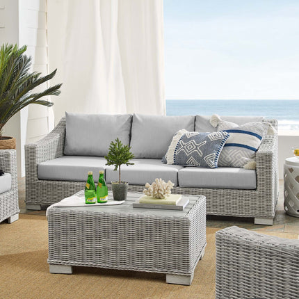 Modway EEI-4355 Conway 4-Piece Sunbrella® Outdoor Patio Wicker Rattan Furniture Set Modway
