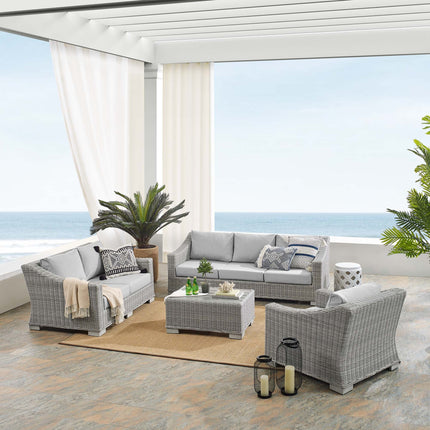 Modway EEI-4355 Conway 4-Piece Sunbrella® Outdoor Patio Wicker Rattan Furniture Set Modway