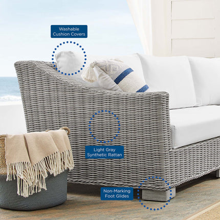 Modway EEI-4355 Conway 4-Piece Sunbrella® Outdoor Patio Wicker Rattan Furniture Set Modway