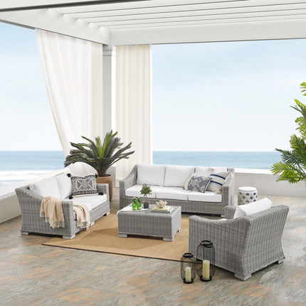 Modway EEI-4355 Conway 4-Piece Sunbrella® Outdoor Patio Wicker Rattan Furniture Set Modway
