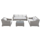 Light Gray White / Wicker Rattan