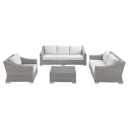 Modway EEI-4355 Conway 4-Piece Sunbrella® Outdoor Patio Wicker Rattan Furniture Set Modway