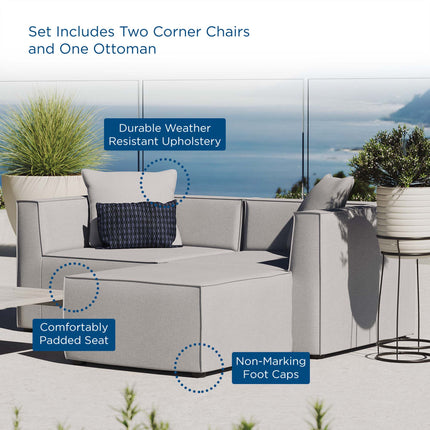 Modway EEI-4378 Saybrook Outdoor Patio Upholstered Loveseat and Ottoman Set Modway