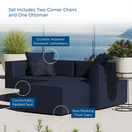 Modway EEI-4378 Saybrook Outdoor Patio Upholstered Loveseat and Ottoman Set Modway