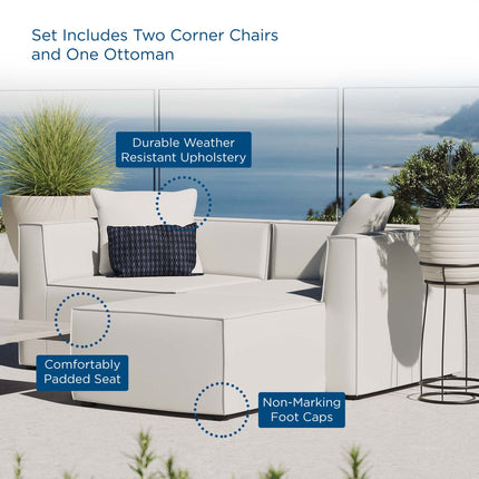 Modway EEI-4378 Saybrook Outdoor Patio Upholstered Loveseat and Ottoman Set Modway