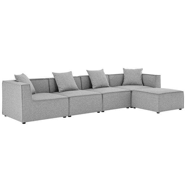 Modway EEI-4382 Saybrook 5-Piece Outdoor Patio Upholstered Sectional Sofa Modway