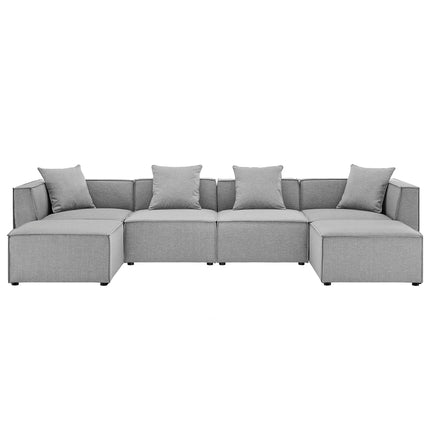 Modway EEI-4383 Saybrook 6-Piece Outdoor Patio Upholstered Sectional Sofa Modway