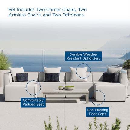 Modway EEI-4383 Saybrook 6-Piece Outdoor Patio Upholstered Sectional Sofa Modway