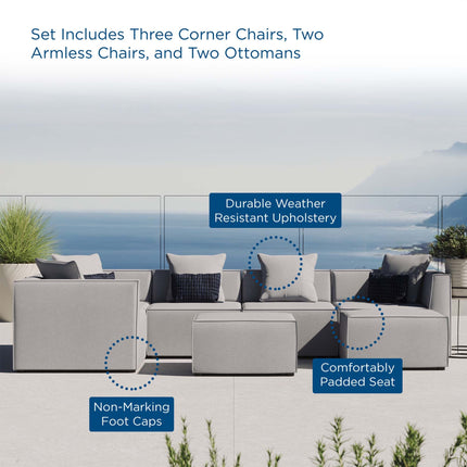 Modway EEI-4387 Saybrook 7-Piece Outdoor Patio Upholstered Sectional Sofa Modway