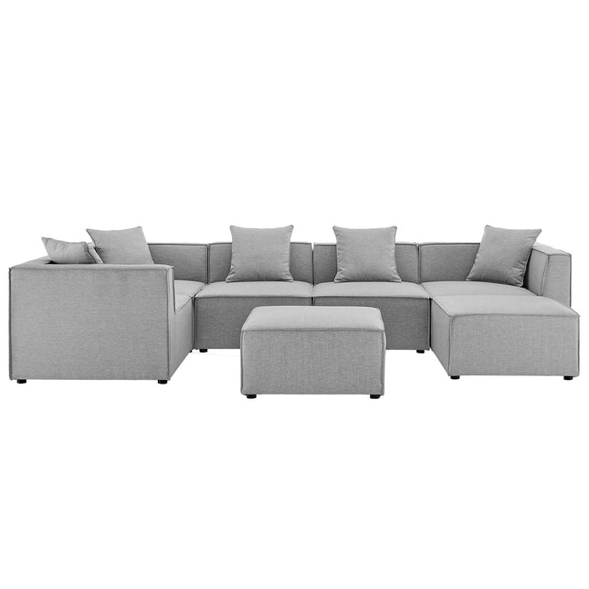 Modway EEI-4387 Saybrook 7-Piece Outdoor Patio Upholstered Sectional Sofa Modway