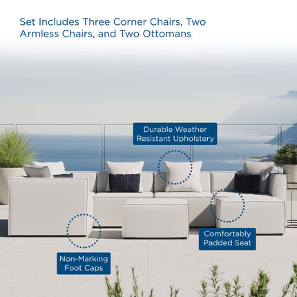 Modway EEI-4387 Saybrook 7-Piece Outdoor Patio Upholstered Sectional Sofa Modway