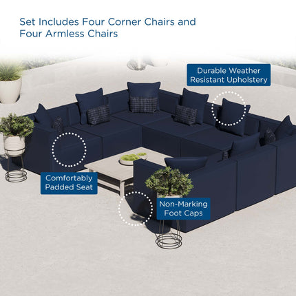 Modway EEI-4388 Saybrook 8-Piece Outdoor Patio Upholstered Sectional Sofa Modway