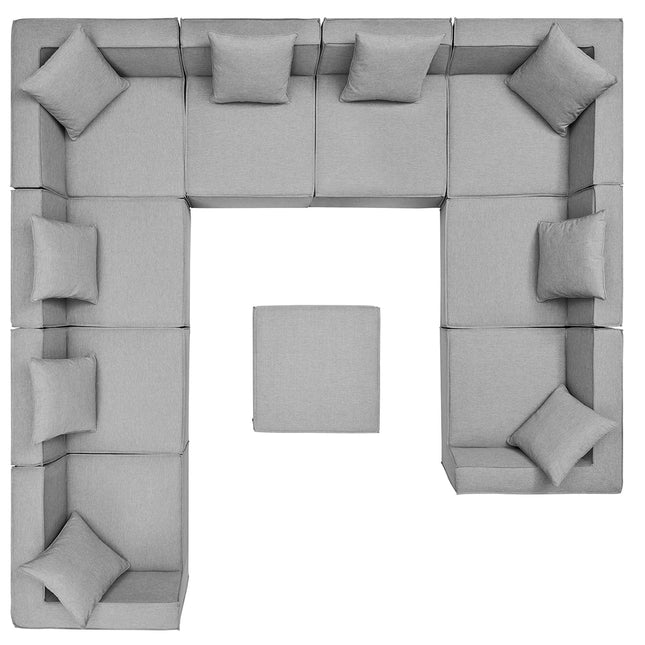 Modway EEI-4389 Saybrook 10-Piece Outdoor Patio Upholstered Sectional Sofa Modway