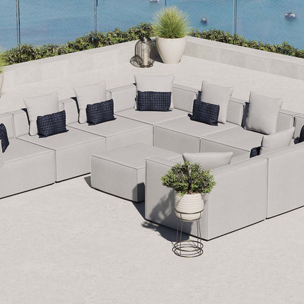 Modway EEI-4389 Saybrook 10-Piece Outdoor Patio Upholstered Sectional Sofa Modway