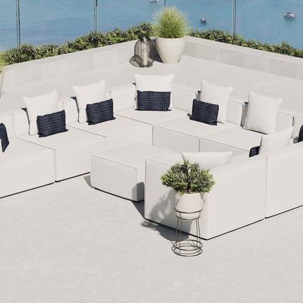 Modway EEI-4389 Saybrook 10-Piece Outdoor Patio Upholstered Sectional Sofa Modway