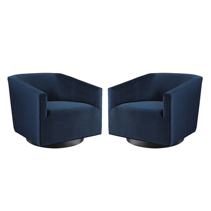 Modway EEI-4427 Twist Performance Velvet Swivel Chair Set of 2 Modway