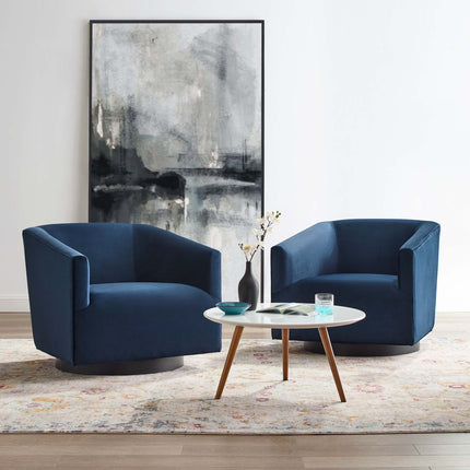 Modway EEI-4427 Twist Performance Velvet Swivel Chair Set of 2 Modway