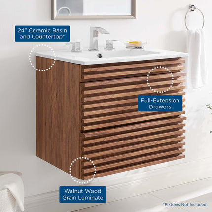 Modway EEI-4433 Render 24" Wall-Mount Bathroom Vanity Modway