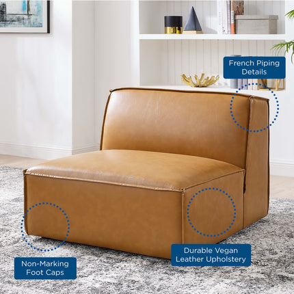 Modway EEI-4495 Restore Vegan Leather Sectional Sofa Armless Chair Modway
