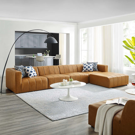 Modway EEI-4521 Bartlett 5-Piece Vegan Leather Sectional Sofa Modway