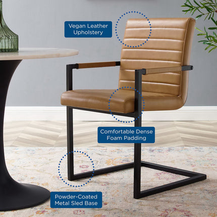 Modway EEI-4522 Savoy Vegan Leather Dining Chairs Set of 2 Modway