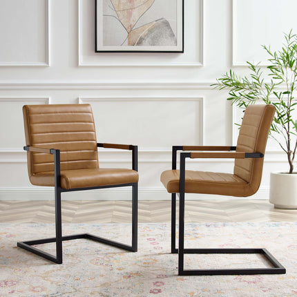 Modway EEI-4522 Savoy Vegan Leather Dining Chairs Set of 2 Modway