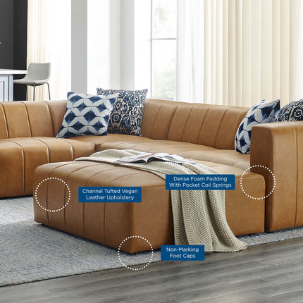 Modway EEI-4534 Bartlett 6-Piece Vegan Leather Sectional Sofa Modway