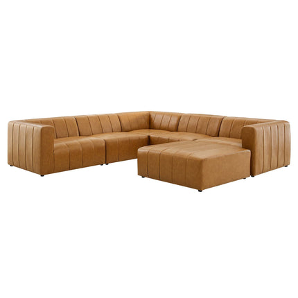 Modway EEI-4534 Bartlett 6-Piece Vegan Leather Sectional Sofa Modway