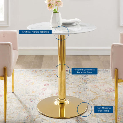 Modway EEI-4548 Verne 28" Artificial Marble Dining Table Modway