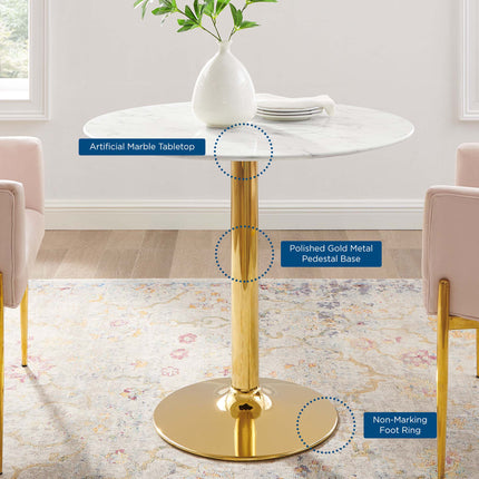Modway EEI-4549 Verne 35" Artificial Marble Dining Table Modway