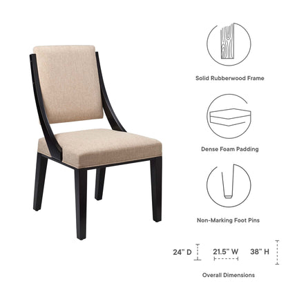 Modway EEI-4553 Cambridge Upholstered Fabric Dining Chairs Set of 2 Modway