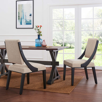 Modway EEI-4553 Cambridge Upholstered Fabric Dining Chairs Set of 2 Modway