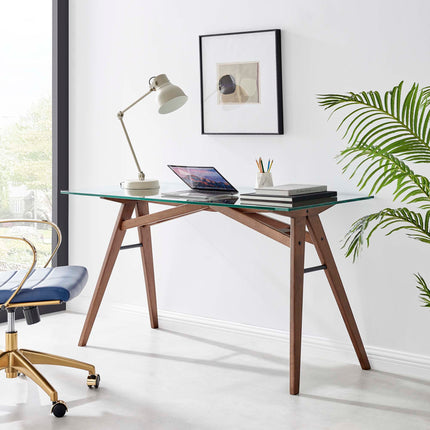 Modway EEI-4580 Steadfast Glass Top Office Desk - Plaza Home Decor