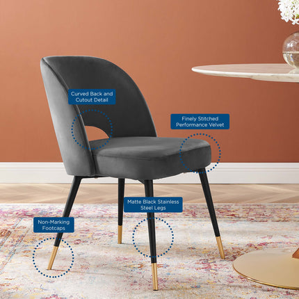 Modway EEI-4599 Rouse Performance Velvet Dining Side Chairs Set of 2 Modway