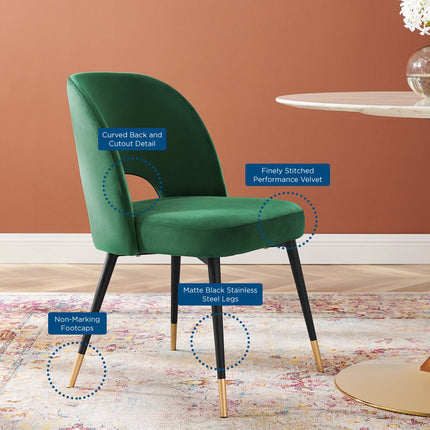 Modway EEI-4599 Rouse Performance Velvet Dining Side Chairs Set of 2 Modway