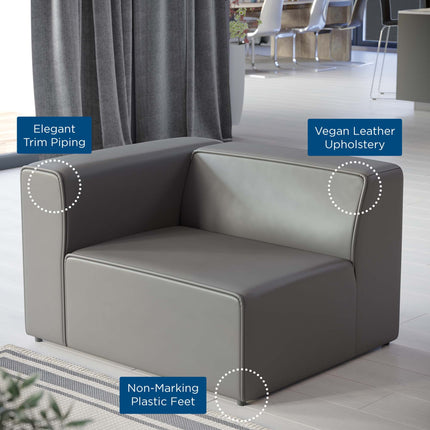 Modway EEI-4621 Mingle Vegan Leather Left-Arm Chair Modway