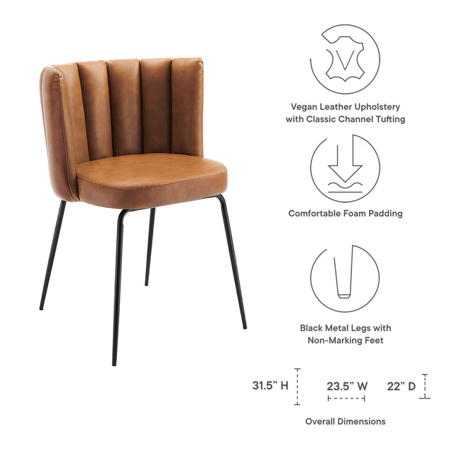 Modway EEI-4676 Virtue Vegan Leather Dining Chair Set of 2 Modway