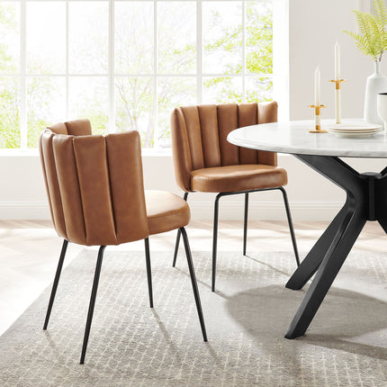 Modway EEI-4676 Virtue Vegan Leather Dining Chair Set of 2 Modway