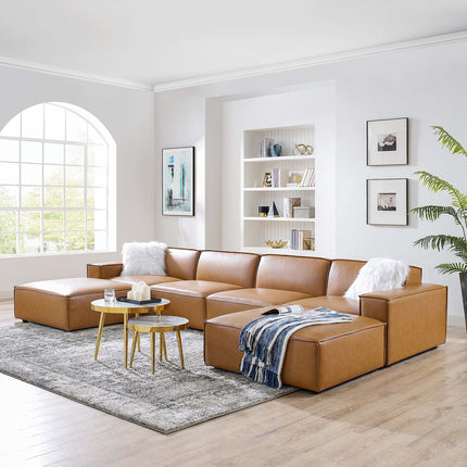 Modway EEI-4713 Restore 6-Piece Vegan Leather Sectional Sofa Modway