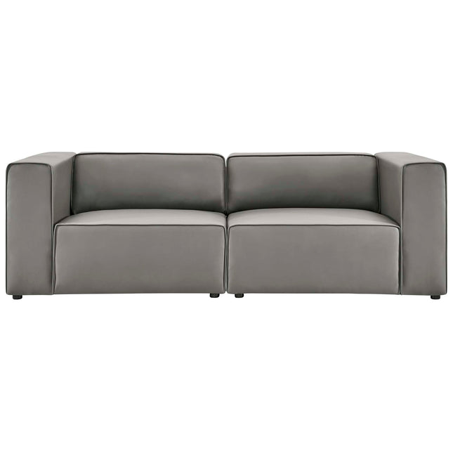 Modway EEI-4788 Mingle 2-Piece Vegan Leather Sectional Sofa Loveseat Modway