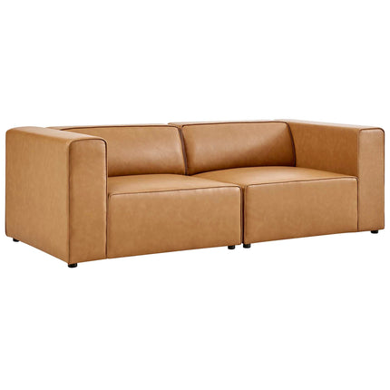Modway EEI-4788 Mingle 2-Piece Vegan Leather Sectional Sofa Loveseat Modway
